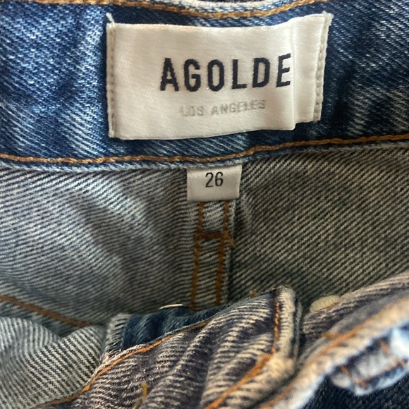AGOLDE Parker Distressed Vintage Cut Off Jeans Sz 26 100% Organic Cotton - Picture 3 of 7